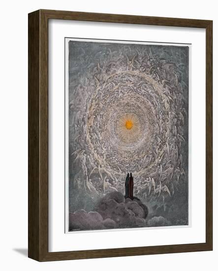 Paradiso, Canto 31 : the Saintly Throng Form a Rose in the Empyrean (Rose Celeste), Illustration Fr-Gustave Dore-Framed Giclee Print