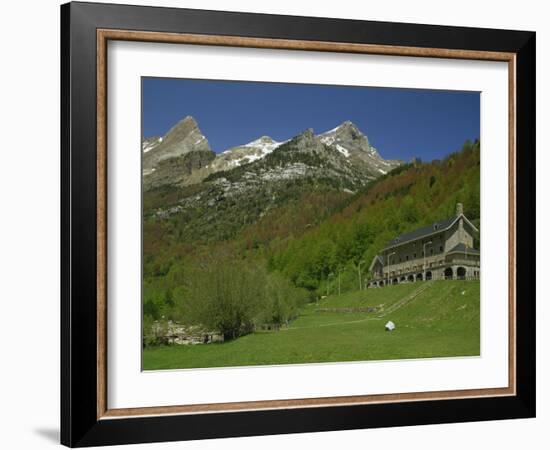 Parador of Bielsa with Snow Capped Mountains Behind, in Aragon, Spain, Europe-Michael Busselle-Framed Photographic Print