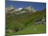 Parador of Bielsa with Snow Capped Mountains Behind, in Aragon, Spain, Europe-Michael Busselle-Mounted Photographic Print