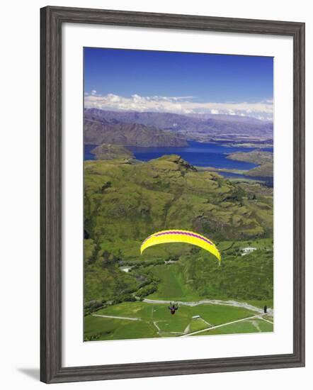Paraglider Takes off from Treble Cone, New Zealand-David Wall-Framed Photographic Print