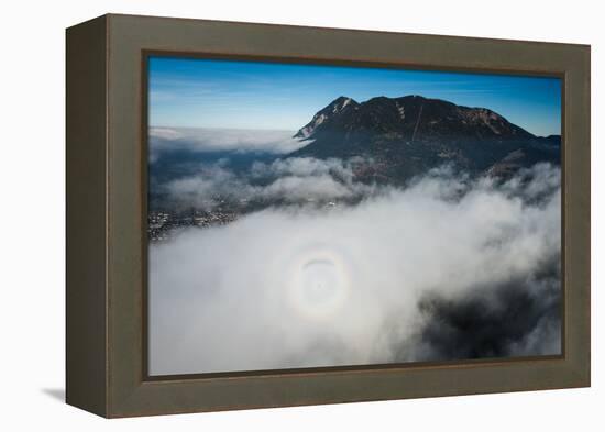 Paragliding About Garmisch-Partenkirchen, Autumn, Aerial Shots, Germany-Frank Fleischmann-Framed Premier Image Canvas