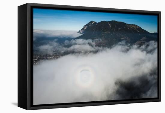 Paragliding About Garmisch-Partenkirchen, Autumn, Aerial Shots, Germany-Frank Fleischmann-Framed Premier Image Canvas