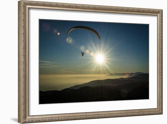 Paragliding in Monte Grappa, Autumn, Inversion Weather Condition, Aerial Shots, the Italy-Frank Fleischmann-Framed Photographic Print