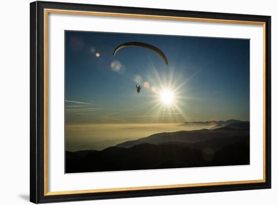 Paragliding in Monte Grappa, Autumn, Inversion Weather Condition, Aerial Shots, the Italy-Frank Fleischmann-Framed Photographic Print