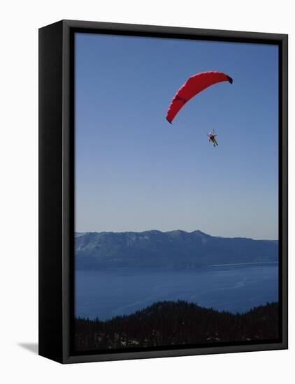 Paragliding, Lake Tahoe, California, USA-null-Framed Premier Image Canvas