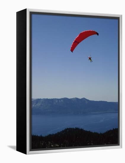 Paragliding, Lake Tahoe, California, USA-null-Framed Premier Image Canvas