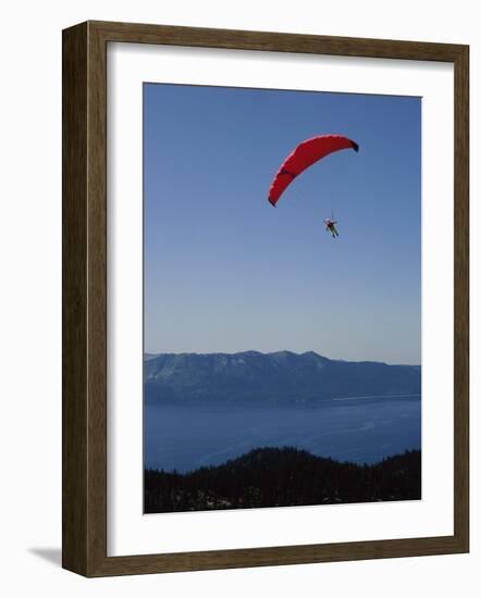 Paragliding, Lake Tahoe, California, USA-null-Framed Photographic Print