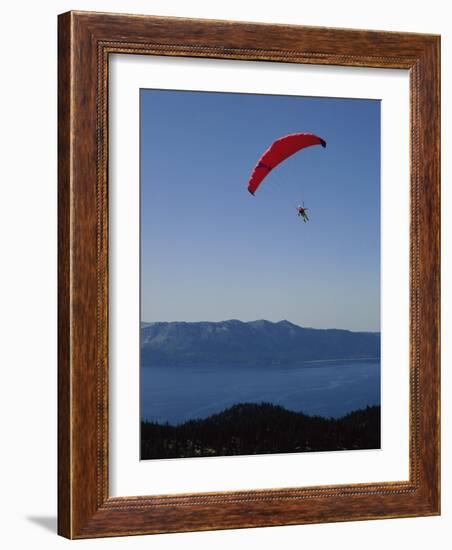 Paragliding, Lake Tahoe, California, USA-null-Framed Photographic Print