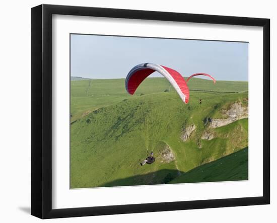 Paragliding Off Mam Tor, Derbyshire, Peak District, England, United Kingdom, Europe-Ben Pipe-Framed Photographic Print