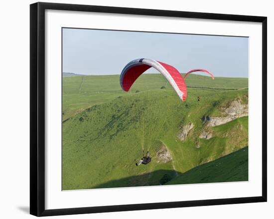 Paragliding Off Mam Tor, Derbyshire, Peak District, England, United Kingdom, Europe-Ben Pipe-Framed Photographic Print