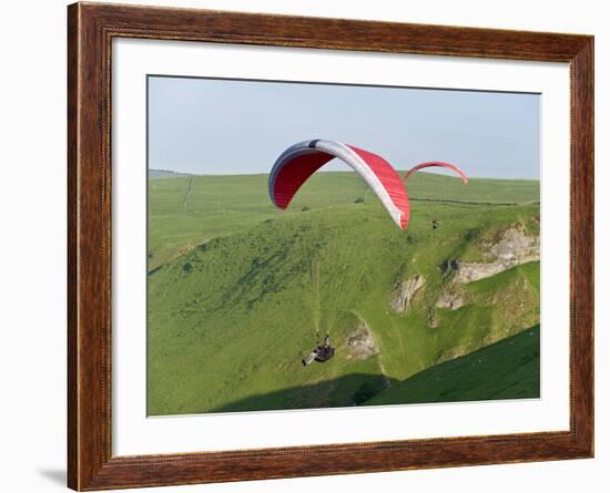 Paragliding Off Mam Tor, Derbyshire, Peak District, England, United Kingdom, Europe-Ben Pipe-Framed Photographic Print