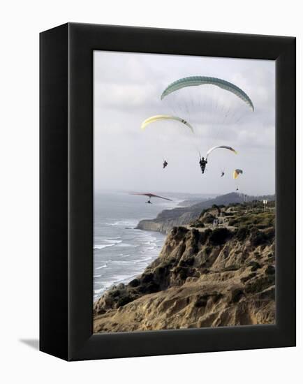 Paragliding, Torrey Pines, California, USA-null-Framed Premier Image Canvas