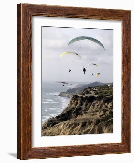 Paragliding, Torrey Pines, California, USA-null-Framed Photographic Print