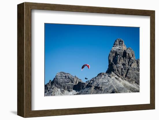 Paragliding, Tre Cime, Autumn, Aerial Shots, Sextener Dolomites, Misurina, Italy-Frank Fleischmann-Framed Photographic Print