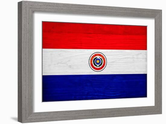 Paraguay Flag Design with Wood Patterning - Flags of the World Series-Philippe Hugonnard-Framed Art Print