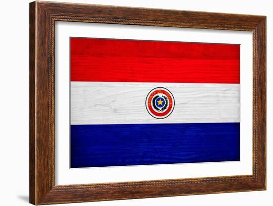 Paraguay Flag Design with Wood Patterning - Flags of the World Series-Philippe Hugonnard-Framed Art Print