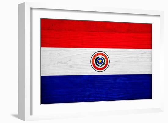 Paraguay Flag Design with Wood Patterning - Flags of the World Series-Philippe Hugonnard-Framed Art Print