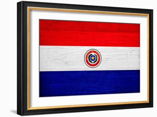 Paraguay Flag Design with Wood Patterning - Flags of the World Series-Philippe Hugonnard-Framed Art Print