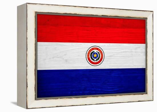 Paraguay Flag Design with Wood Patterning - Flags of the World Series-Philippe Hugonnard-Framed Stretched Canvas