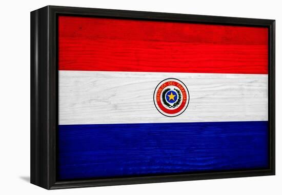 Paraguay Flag Design with Wood Patterning - Flags of the World Series-Philippe Hugonnard-Framed Stretched Canvas