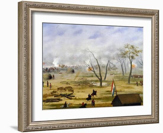 Paraguayan Army Encampment During War with Argentina-Candido Lopez-Framed Premium Giclee Print