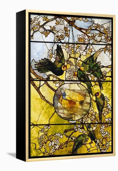Parakeets and Gold Fish Bowl, 1893-Louis Comfort Tiffany-Framed Premier Image Canvas