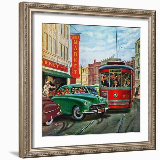 "Parallel Parking", April 1, 1950-Thornton Utz-Framed Giclee Print