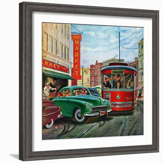 "Parallel Parking", April 1, 1950-Thornton Utz-Framed Giclee Print