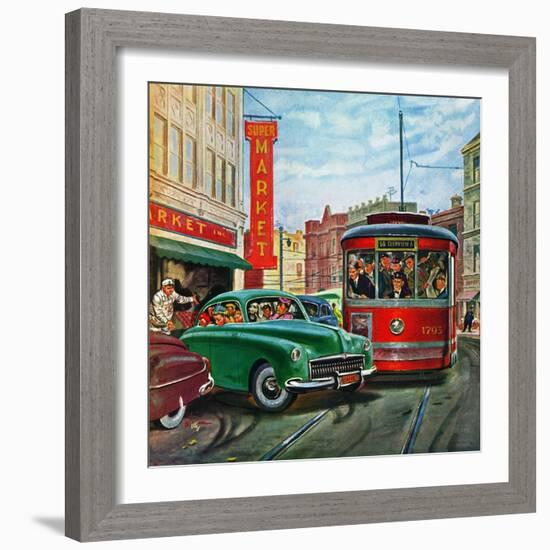 "Parallel Parking", April 1, 1950-Thornton Utz-Framed Giclee Print