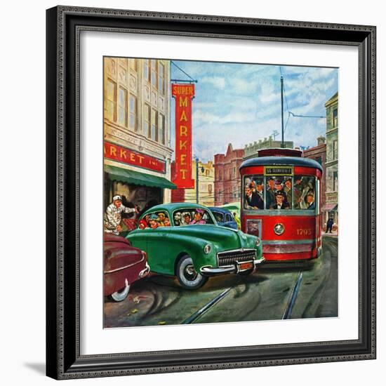 "Parallel Parking", April 1, 1950-Thornton Utz-Framed Giclee Print