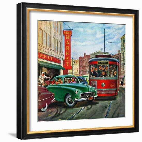 "Parallel Parking", April 1, 1950-Thornton Utz-Framed Giclee Print