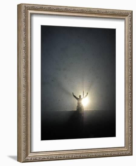 Paralympian Rick Hansen During the Opening Ceremony for the Vancouver 2010 Olympics-null-Framed Photographic Print