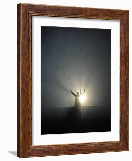 Paralympian Rick Hansen During the Opening Ceremony for the Vancouver 2010 Olympics-null-Framed Photographic Print