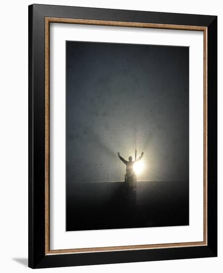 Paralympian Rick Hansen During the Opening Ceremony for the Vancouver 2010 Olympics-null-Framed Photographic Print