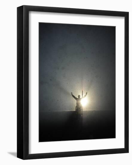 Paralympian Rick Hansen During the Opening Ceremony for the Vancouver 2010 Olympics-null-Framed Photographic Print