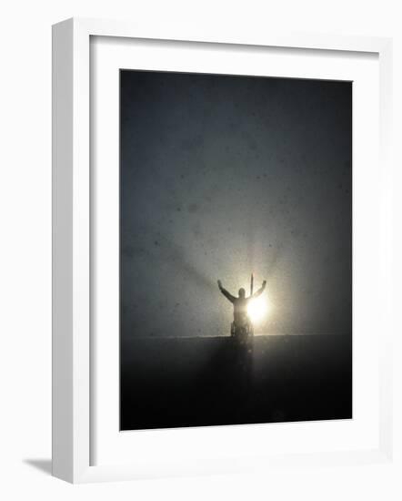 Paralympian Rick Hansen During the Opening Ceremony for the Vancouver 2010 Olympics-null-Framed Photographic Print