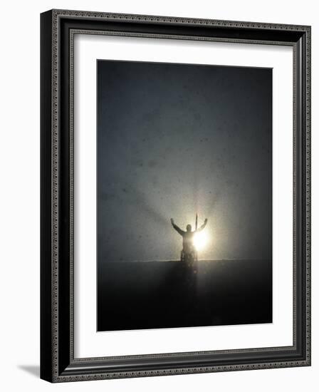 Paralympian Rick Hansen During the Opening Ceremony for the Vancouver 2010 Olympics-null-Framed Photographic Print