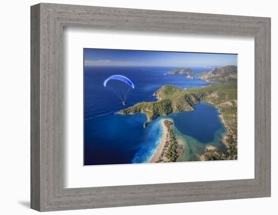 Paramotor Flying in Oludeniz, Aerial, Fethiye, Turkey-Ali Kabas-Framed Photographic Print