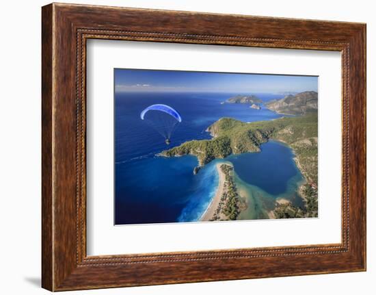 Paramotor Flying in Oludeniz, Aerial, Fethiye, Turkey-Ali Kabas-Framed Photographic Print