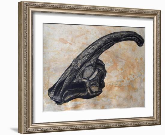 Parasaurolophus Walkerii Dinosaur Skull-Stocktrek Images-Framed Art Print