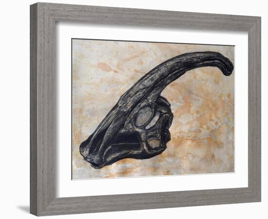 Parasaurolophus Walkerii Dinosaur Skull-Stocktrek Images-Framed Art Print