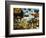 Parasols in Taman Pile Hindu Temple on Koningan Day, Bali, Indonesia-Robert Francis-Framed Photographic Print