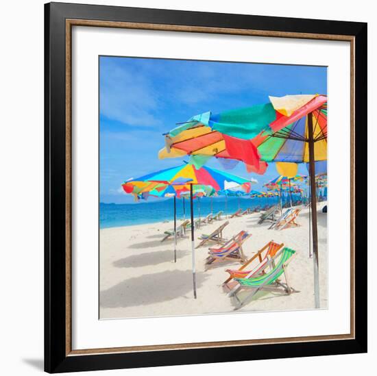 Parasols on a Tropic Isle-Mosin-Framed Art Print