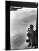 Paratrooper Making Way to Jump Off a Military Plane into Hostile Territories-John Dominis-Mounted Photographic Print