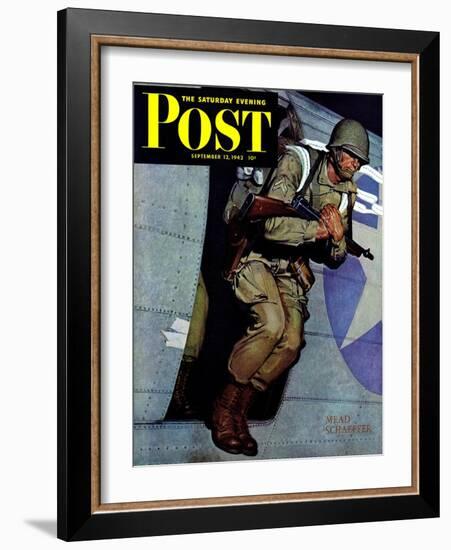 "Paratrooper," Saturday Evening Post Cover, September 12, 1942-Mead Schaeffer-Framed Giclee Print