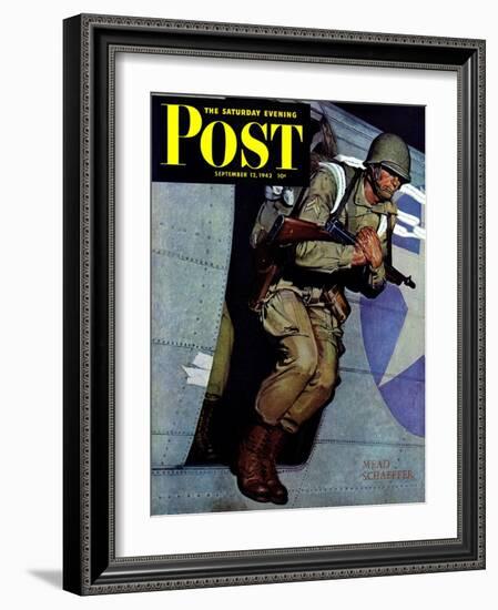 "Paratrooper," Saturday Evening Post Cover, September 12, 1942-Mead Schaeffer-Framed Giclee Print