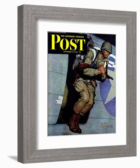 "Paratrooper," Saturday Evening Post Cover, September 12, 1942-Mead Schaeffer-Framed Giclee Print