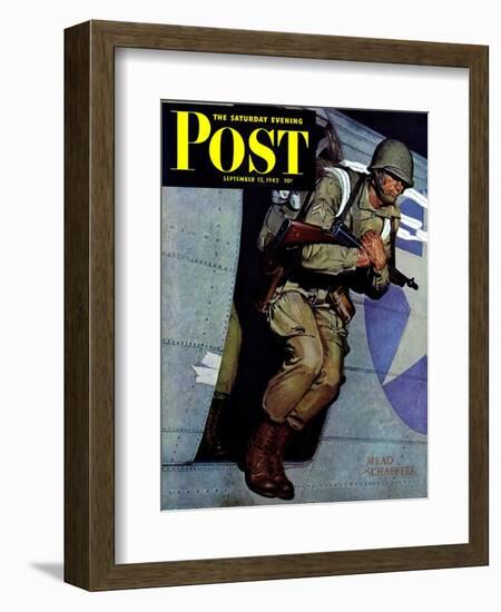 "Paratrooper," Saturday Evening Post Cover, September 12, 1942-Mead Schaeffer-Framed Giclee Print