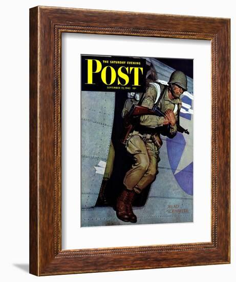 "Paratrooper," Saturday Evening Post Cover, September 12, 1942-Mead Schaeffer-Framed Giclee Print