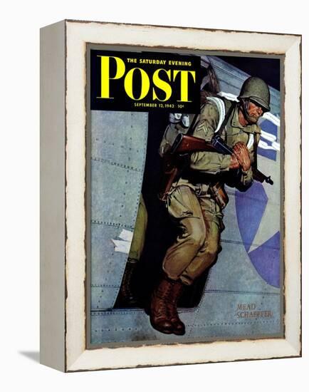 "Paratrooper," Saturday Evening Post Cover, September 12, 1942-Mead Schaeffer-Framed Premier Image Canvas